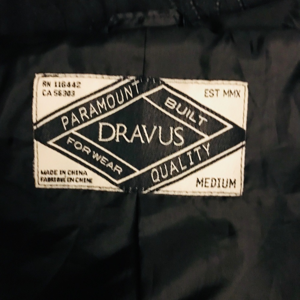 Black Dravus Bomer Jacket Medium Size